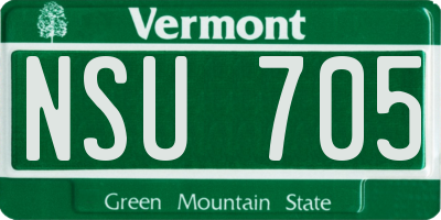 VT license plate NSU705