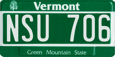 VT license plate NSU706