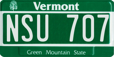 VT license plate NSU707