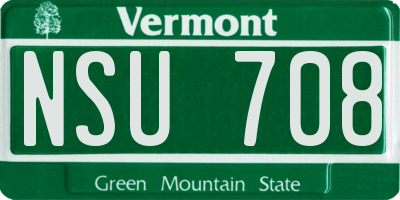 VT license plate NSU708