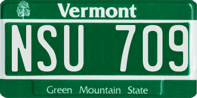 VT license plate NSU709
