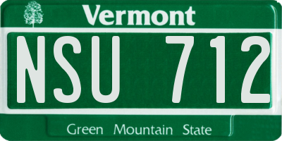 VT license plate NSU712