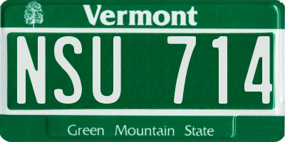 VT license plate NSU714