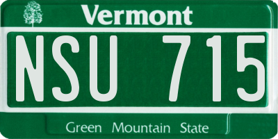 VT license plate NSU715