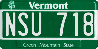 VT license plate NSU718