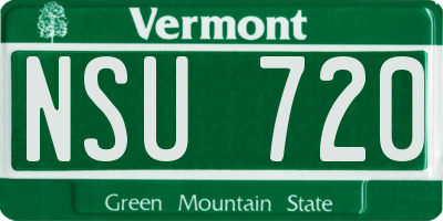 VT license plate NSU720