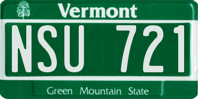 VT license plate NSU721