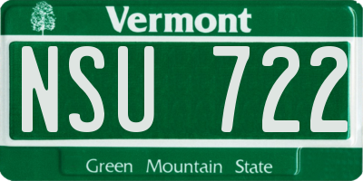 VT license plate NSU722