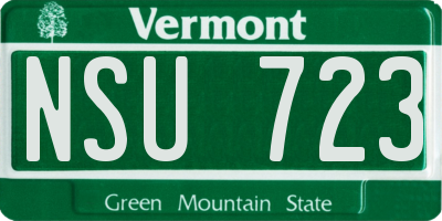 VT license plate NSU723