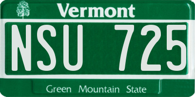 VT license plate NSU725