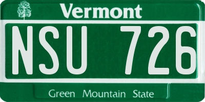 VT license plate NSU726