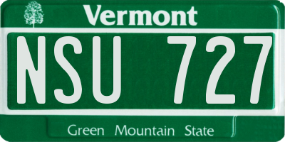 VT license plate NSU727