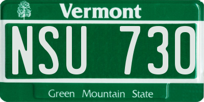 VT license plate NSU730