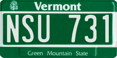 VT license plate NSU731