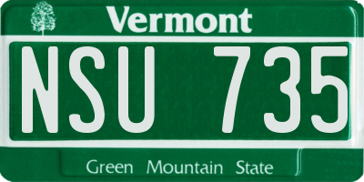 VT license plate NSU735