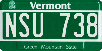 VT license plate NSU738