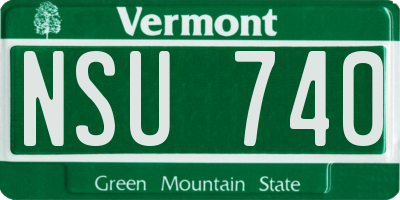VT license plate NSU740