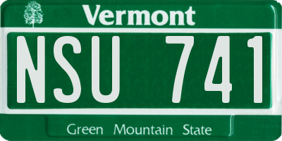 VT license plate NSU741