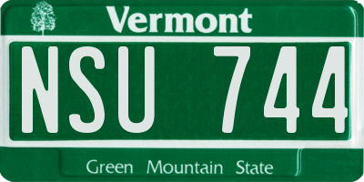 VT license plate NSU744