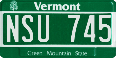 VT license plate NSU745