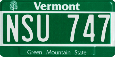 VT license plate NSU747
