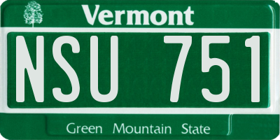 VT license plate NSU751