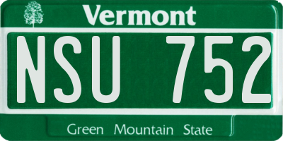 VT license plate NSU752