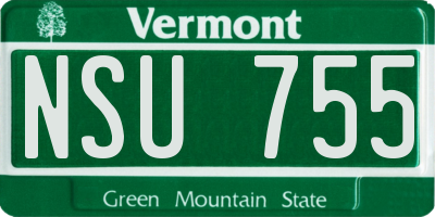 VT license plate NSU755