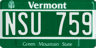 VT license plate NSU759