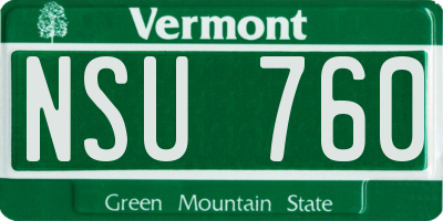 VT license plate NSU760