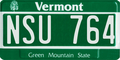 VT license plate NSU764
