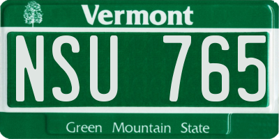 VT license plate NSU765