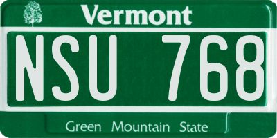 VT license plate NSU768