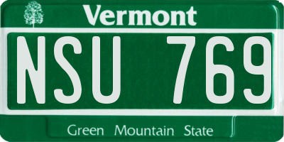 VT license plate NSU769