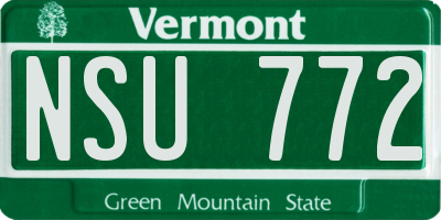 VT license plate NSU772