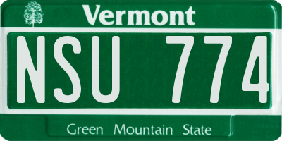 VT license plate NSU774