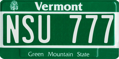 VT license plate NSU777