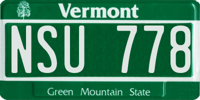 VT license plate NSU778
