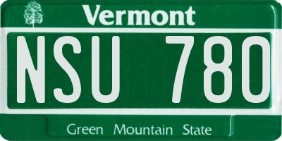 VT license plate NSU780