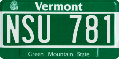 VT license plate NSU781