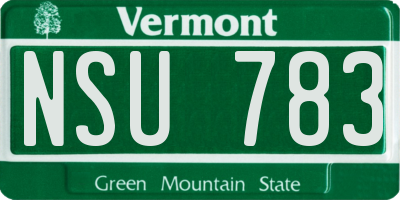 VT license plate NSU783