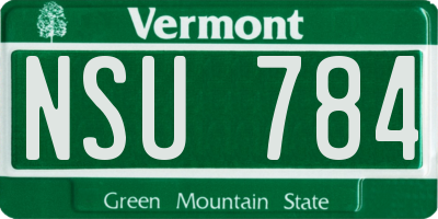 VT license plate NSU784