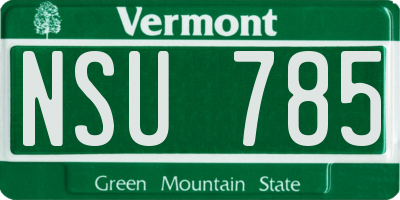 VT license plate NSU785