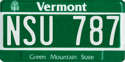 VT license plate NSU787