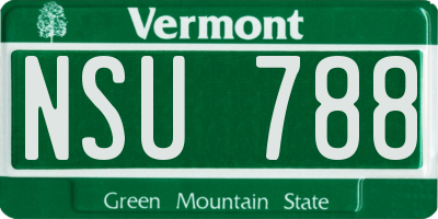 VT license plate NSU788