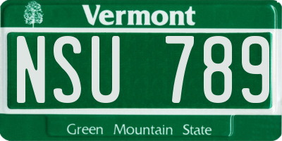 VT license plate NSU789