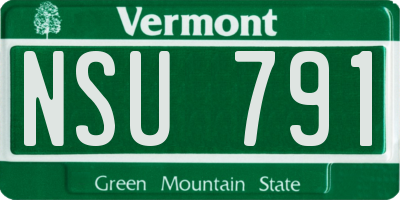 VT license plate NSU791