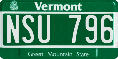 VT license plate NSU796