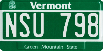 VT license plate NSU798