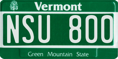 VT license plate NSU800